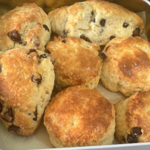 Raisin scones.